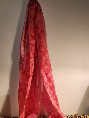 Coach Pink Signature Silk Scarf